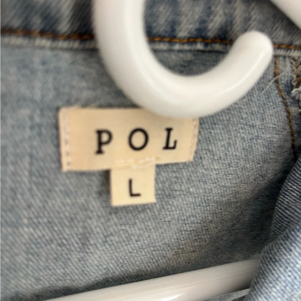 POL Blue Denim Jacket with White Lace Accents - Picture 4 of 10
